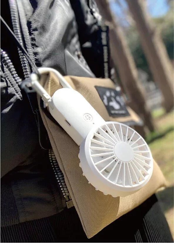 日本 Rhythm Silky wind mobile 2 勾掛式雙葉手提風扇