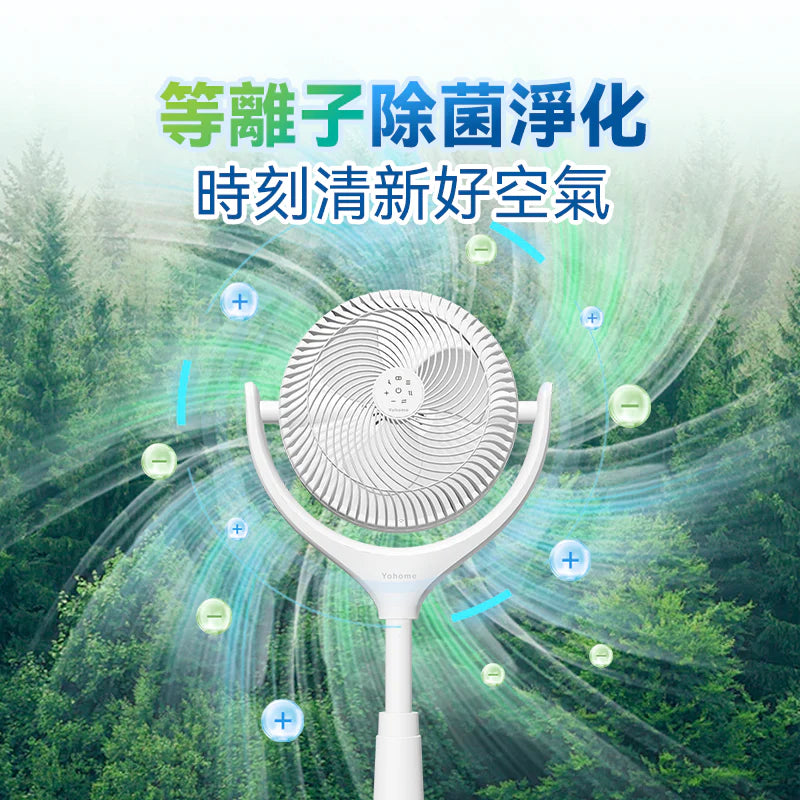日本Yohome 5D全方位雙面雙葉對流淨化智能語音伸縮循環扇 PRO