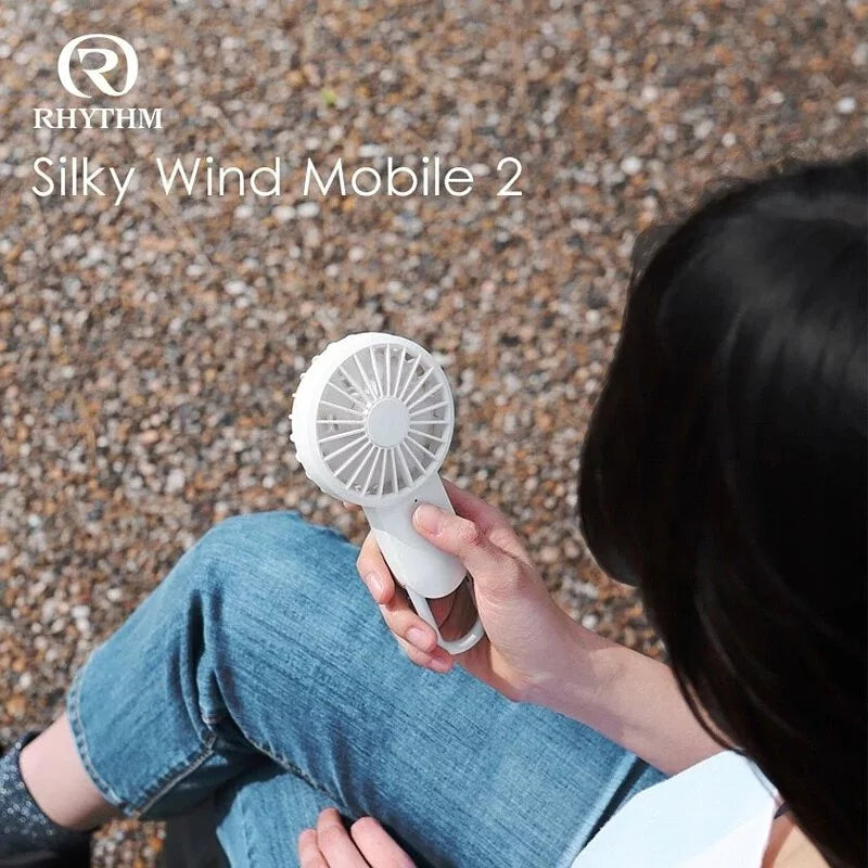 日本 Rhythm Silky wind mobile 2 勾掛式雙葉手提風扇