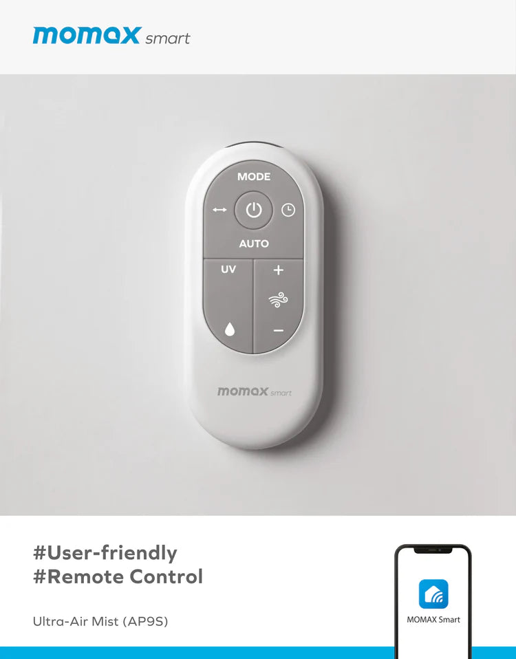 MOMAX Ultra-Air Mist IoT 智能紫外光 空氣淨化加濕風扇 AP9SUKW (季節性產品欲購從速)