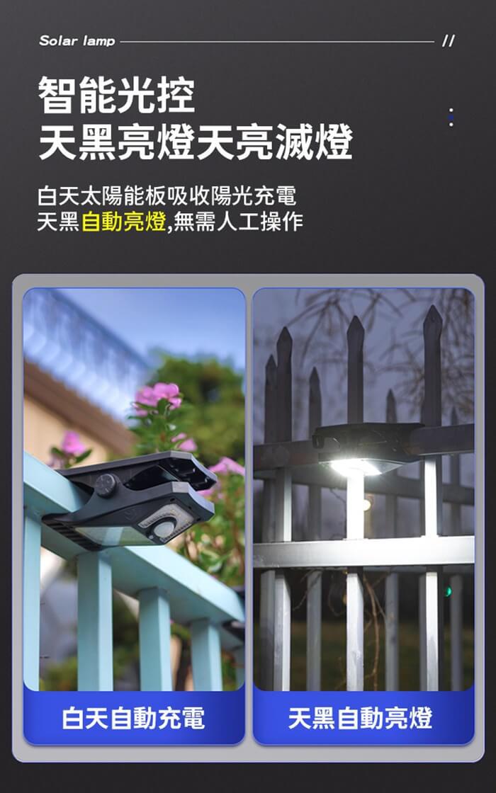 可夾免釘免鑽高亮太陽能感應燈