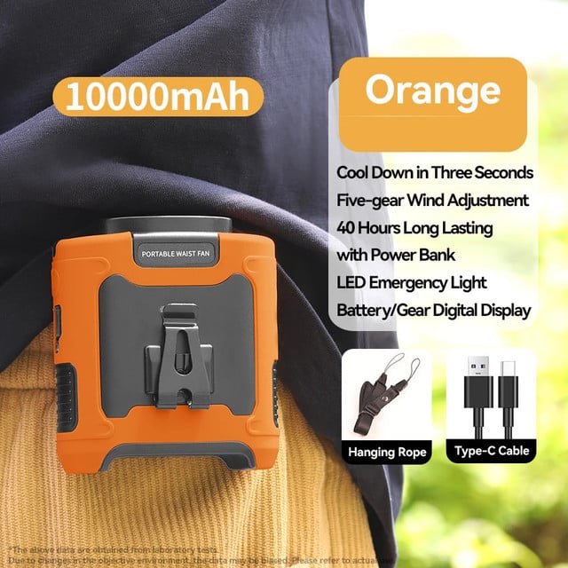 IMENSEE 三合一掛腰風扇 : 便攜戶外掛腰風扇連行動電源